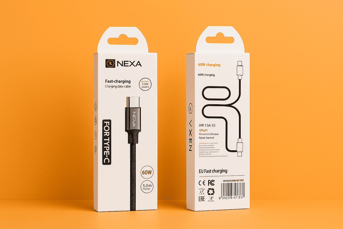 کابل شارژ ۶۰ وات Nexa مدل L20 تایپ C به تایپ C